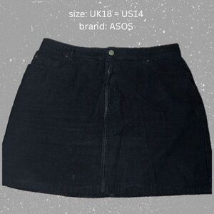 Black Corduroy Mini Skirt